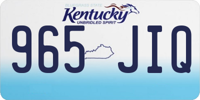 KY license plate 965JIQ