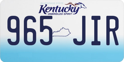 KY license plate 965JIR