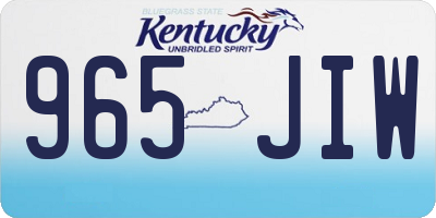 KY license plate 965JIW