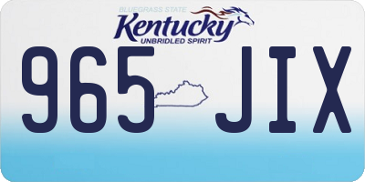 KY license plate 965JIX