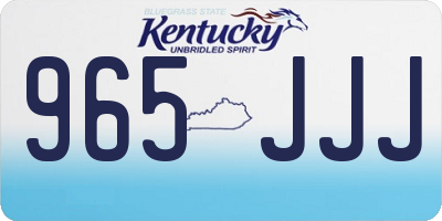 KY license plate 965JJJ