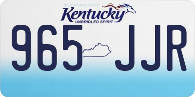 KY license plate 965JJR