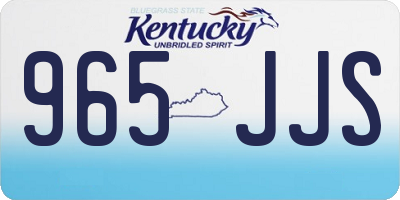 KY license plate 965JJS