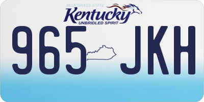 KY license plate 965JKH