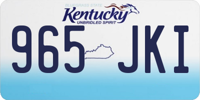 KY license plate 965JKI