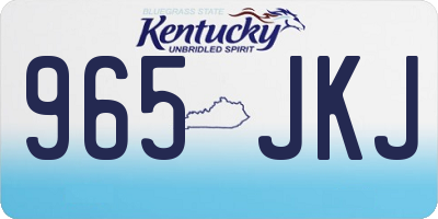 KY license plate 965JKJ