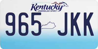 KY license plate 965JKK