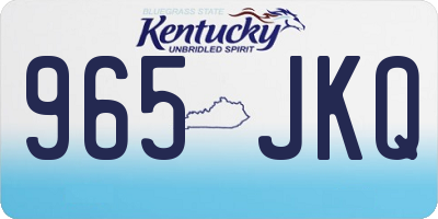 KY license plate 965JKQ