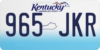 KY license plate 965JKR