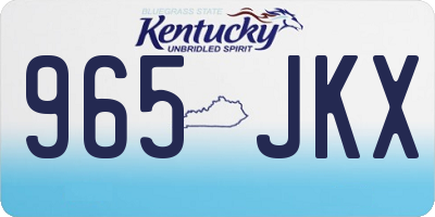 KY license plate 965JKX