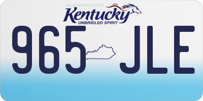 KY license plate 965JLE