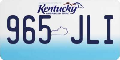 KY license plate 965JLI