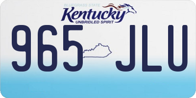 KY license plate 965JLU