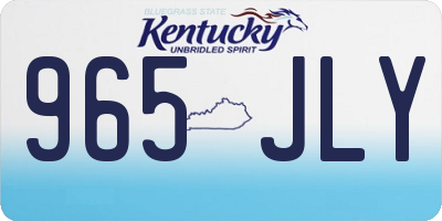 KY license plate 965JLY