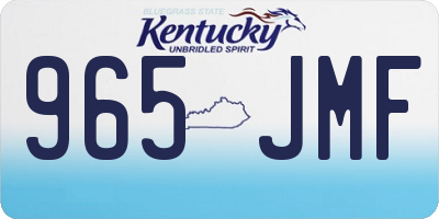 KY license plate 965JMF