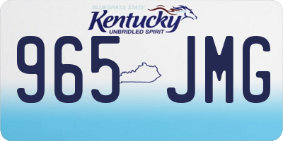 KY license plate 965JMG