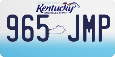 KY license plate 965JMP