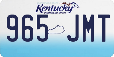 KY license plate 965JMT