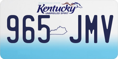 KY license plate 965JMV