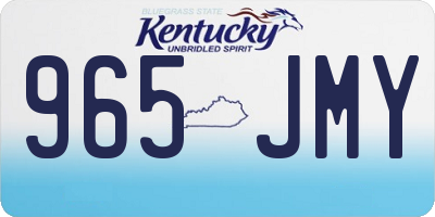 KY license plate 965JMY