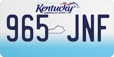 KY license plate 965JNF