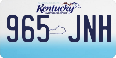 KY license plate 965JNH