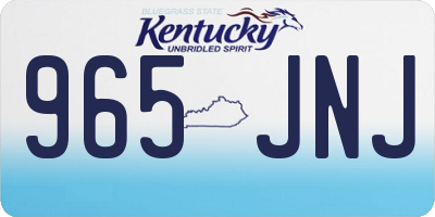 KY license plate 965JNJ