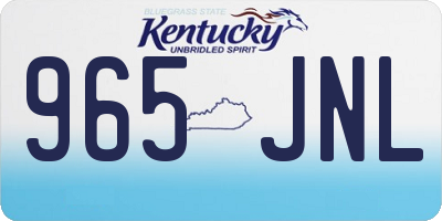 KY license plate 965JNL
