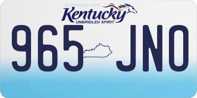 KY license plate 965JNO