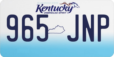KY license plate 965JNP