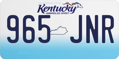 KY license plate 965JNR