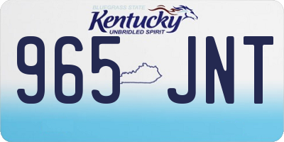 KY license plate 965JNT