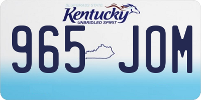 KY license plate 965JOM