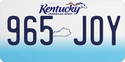 KY license plate 965JOY