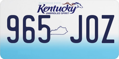 KY license plate 965JOZ