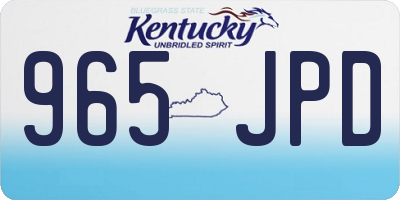 KY license plate 965JPD