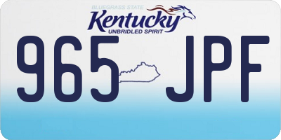 KY license plate 965JPF