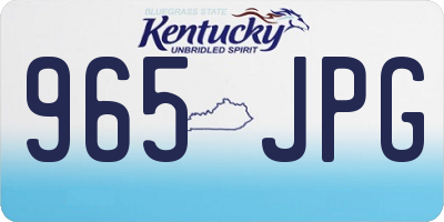 KY license plate 965JPG