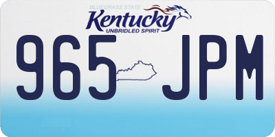 KY license plate 965JPM