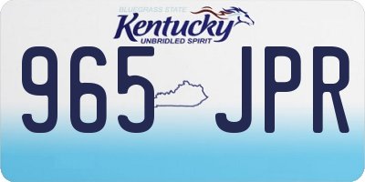 KY license plate 965JPR