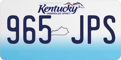 KY license plate 965JPS