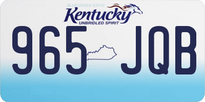 KY license plate 965JQB