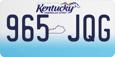 KY license plate 965JQG