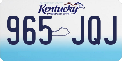 KY license plate 965JQJ