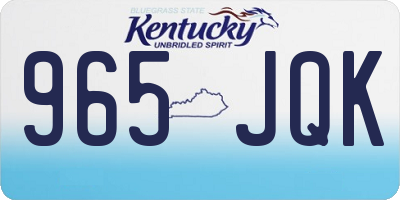 KY license plate 965JQK