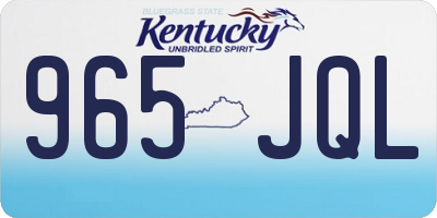 KY license plate 965JQL