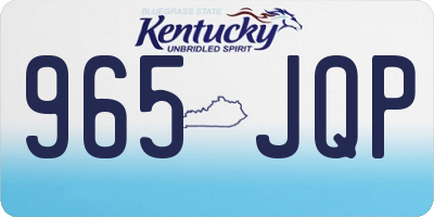 KY license plate 965JQP