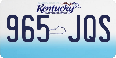 KY license plate 965JQS