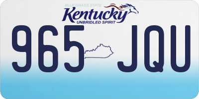 KY license plate 965JQU