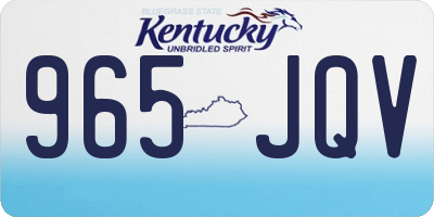KY license plate 965JQV